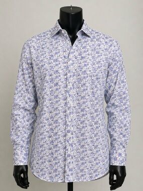 ROCHESTER Premium Egyptian Cotton Floral Button Up Dress Shirt 34/35